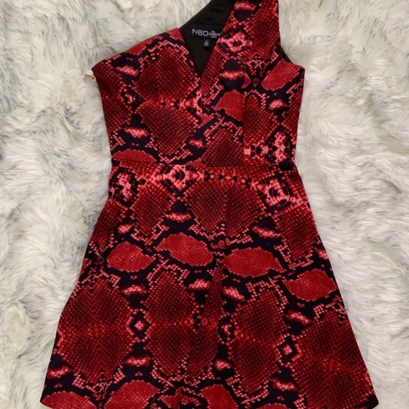 red snakeskin dress